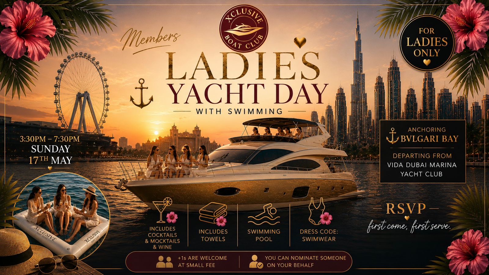 ๐ฏโโ๏ธ Ladies Yacht Day with Swimming